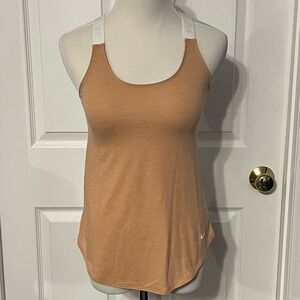 Nike Women's Tank Top in Tan with White Straps